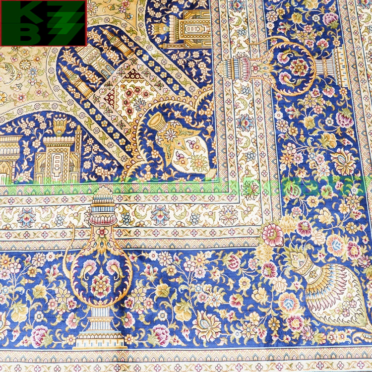 【贅沢敷物】ペルシャ 絨毯 シルク★270ｘ370ｃｍ 100％ ハンドメイド カーペット ラグ 住まい インテリア 応接間 リビング 高級 装飾 W68_画像7