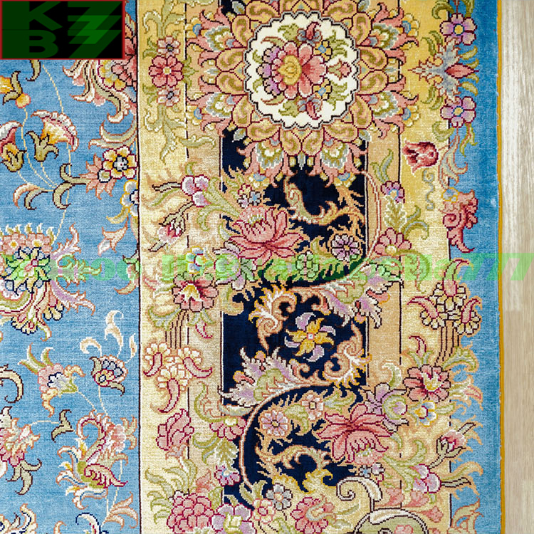 【贅沢敷物】ペルシャ 絨毯 シルク★180ｘ270ｃｍ 100％ ハンドメイド カーペット ラグ 住まい インテリア 応接間 リビング 高級 装飾 W49_画像6