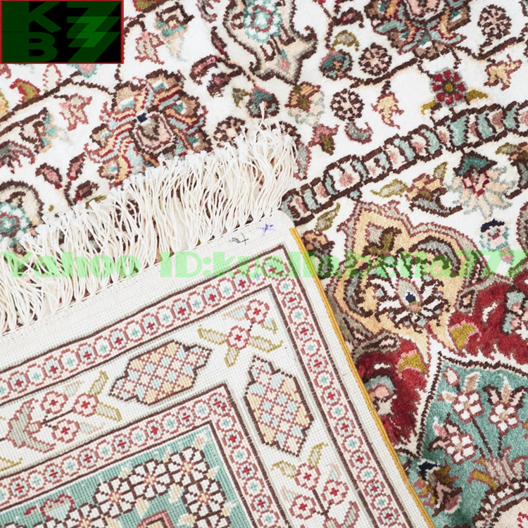 【贅沢敷物】ペルシャ 絨毯 シルク★180ｘ270ｃｍ 100％ ハンドメイド カーペット ラグ 住まい インテリア 応接間 リビング 高級 装飾 W41_画像8