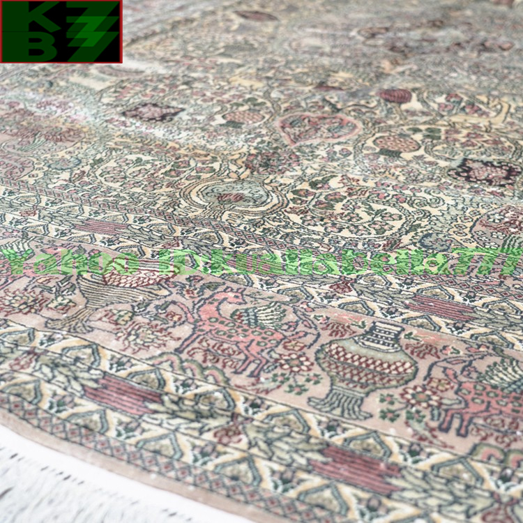 【贅沢敷物】ペルシャ 絨毯 シルク★180ｘ270ｃｍ 100％ ハンドメイド カーペット ラグ 住まい インテリア 応接間 リビング 高級 装飾 W38_画像6