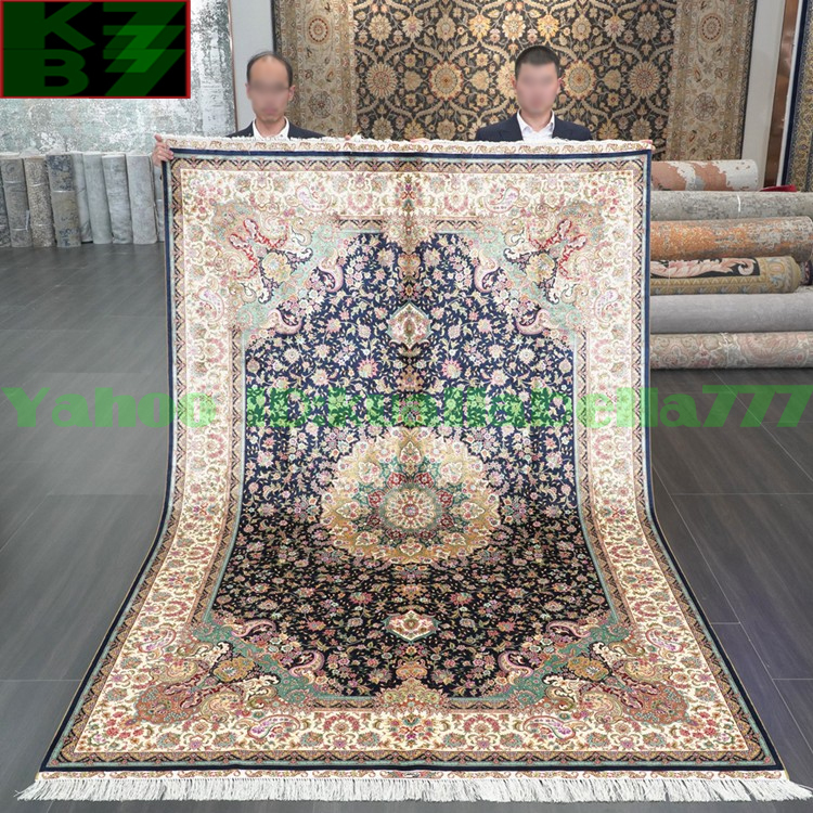 【贅沢敷物】ペルシャ 絨毯 シルク★180ｘ270ｃｍ 100％ ハンドメイド カーペット ラグ 住まい インテリア 応接間 リビング 高級 装飾 W37_画像1