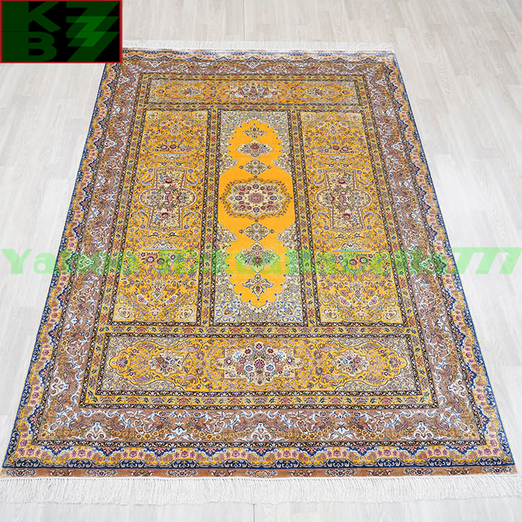 [ luxury rug ]peru car .. silk *180x270cm 100% hand made carpet rug house interior reception interval living high class equipment ornament W26
