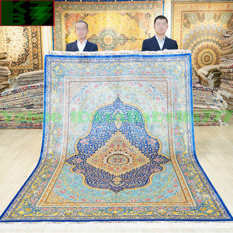 【贅沢敷物】ペルシャ 絨毯 シルク★180ｘ270ｃｍ 100％ ハンドメイド カーペット ラグ 住まい インテリア 応接間 リビング 高級 装飾 W25_画像1