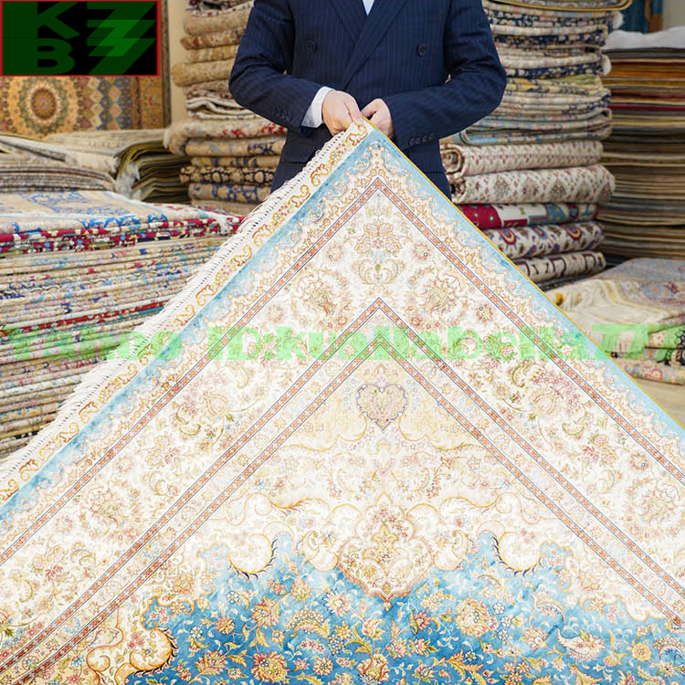 [ luxury rug ]peru car .. silk *180x270cm 100% hand made carpet rug house interior reception interval living high class W23