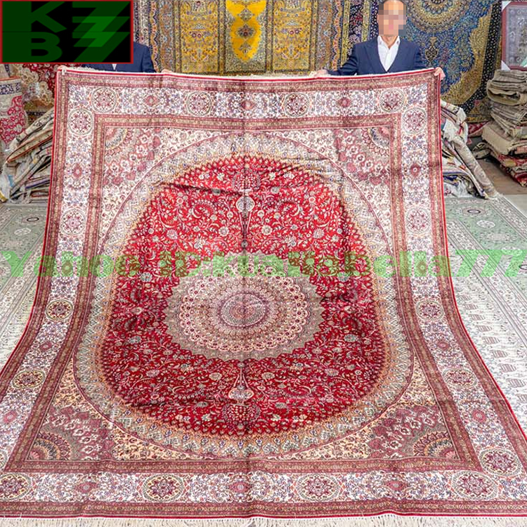 【贅沢敷物】ペルシャ 絨毯 シルク★240ｘ310ｃｍ 100％ ハンドメイド カーペット ラグ 住まい インテリア 応接間 リビング 高級 装飾 V99_画像1