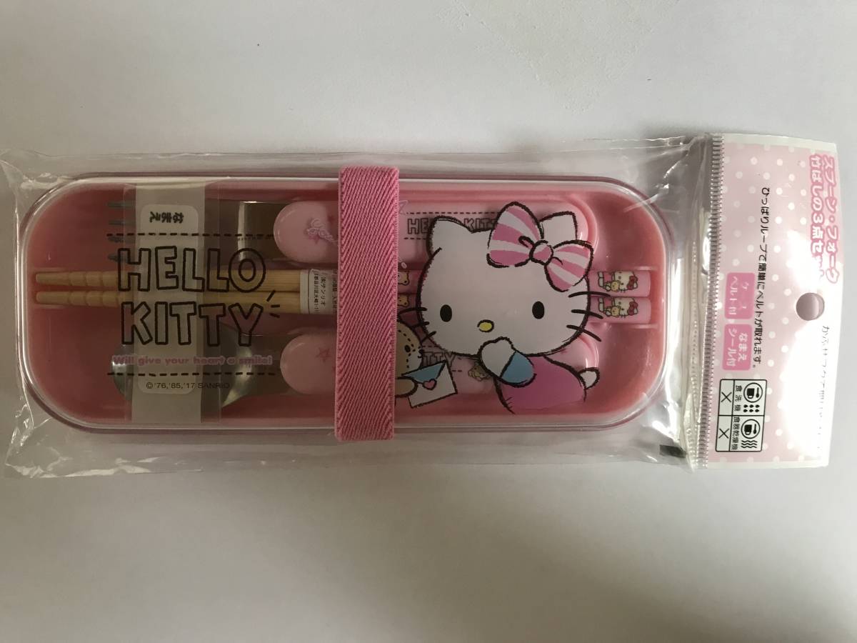 * Sanrio * Hello Kitty ланч комплект вилки, ложки, палочек *to-k