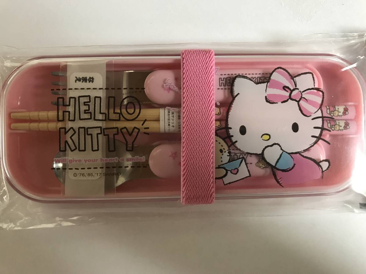 * Sanrio * Hello Kitty ланч комплект вилки, ложки, палочек *to-k