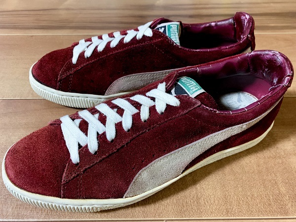 ビンテージ、レア!PUMA プーマ SUEDE スウェード スエード バーガンディ 1980年代台湾製 26.5cm US8.5オールド オリジナル クライド エンジ