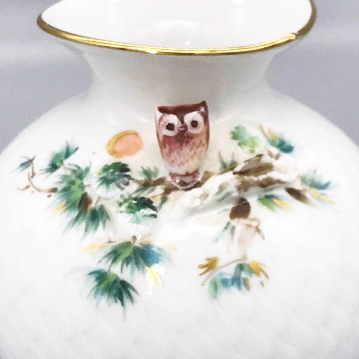 マイセンのフクロウ マイセン ペンダント モトリー フクロウ （ハーフ