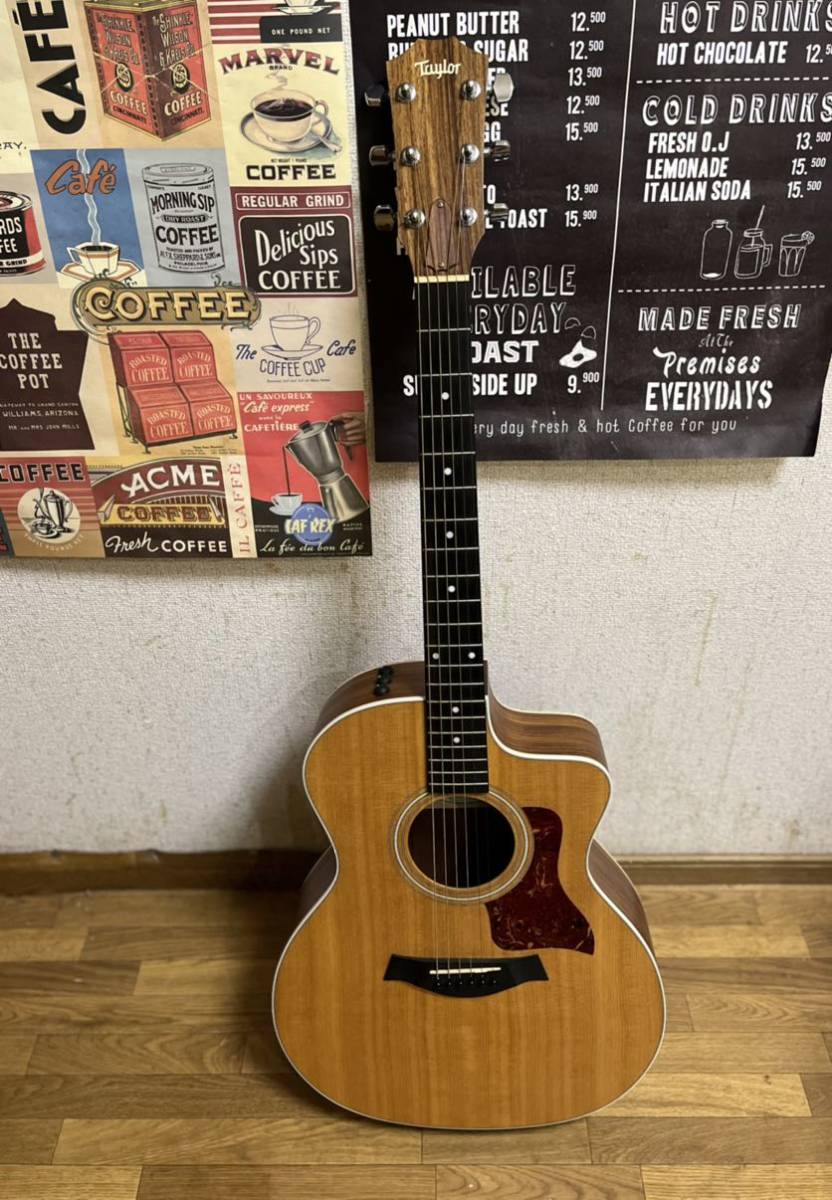 アコースティックギターTaylor214ce Taylor専用ハードケース、専用ト