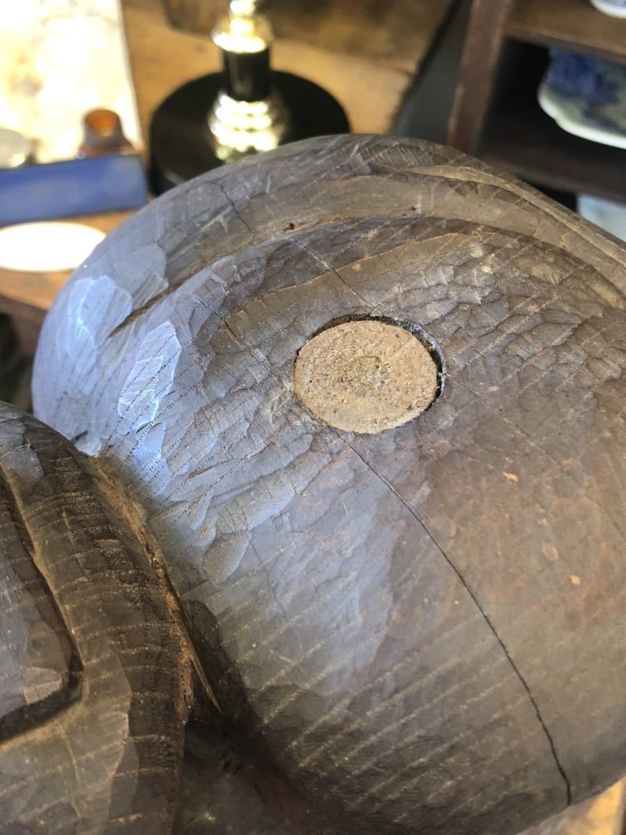 木彫 恵比寿大黒 大黒様 骨董 在銘 寺院買取品 木彫 恵比寿大黒 大黒様 骨董 在銘 寺院買取品