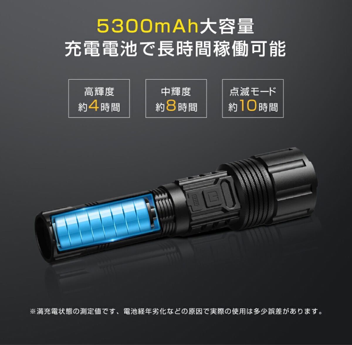 LED懐中電灯 USB充電