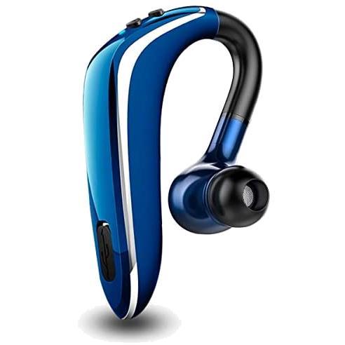 ブルー ワイヤレスイヤホン Bluetooth5.0 ブルートゥースヘッドホン 耳掛け型 ヘッドセット ブルー_画像1
