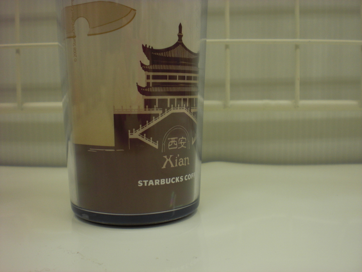 ○スタバ タンブラー 海外 中国 西安 Xi'an 12oz 35L 茶 2008 ご当地 限定 スターバックス 新品 未使用品_画像3