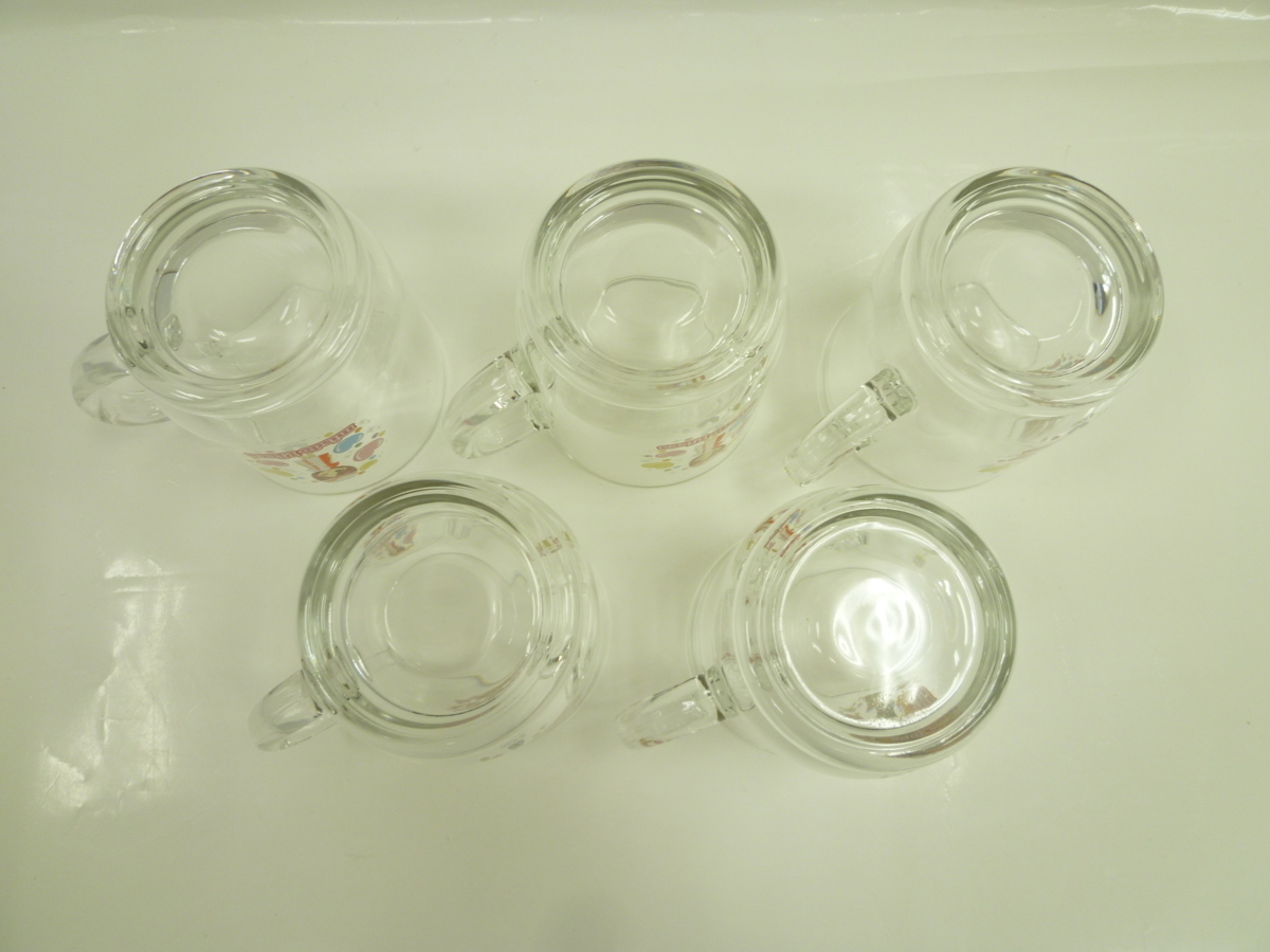 ●40周年記念 ミスド リカちゃん グラスマグ ガラス コップ 70年代モデル 80年代モデル 6個セット未使用 保管品 非売品