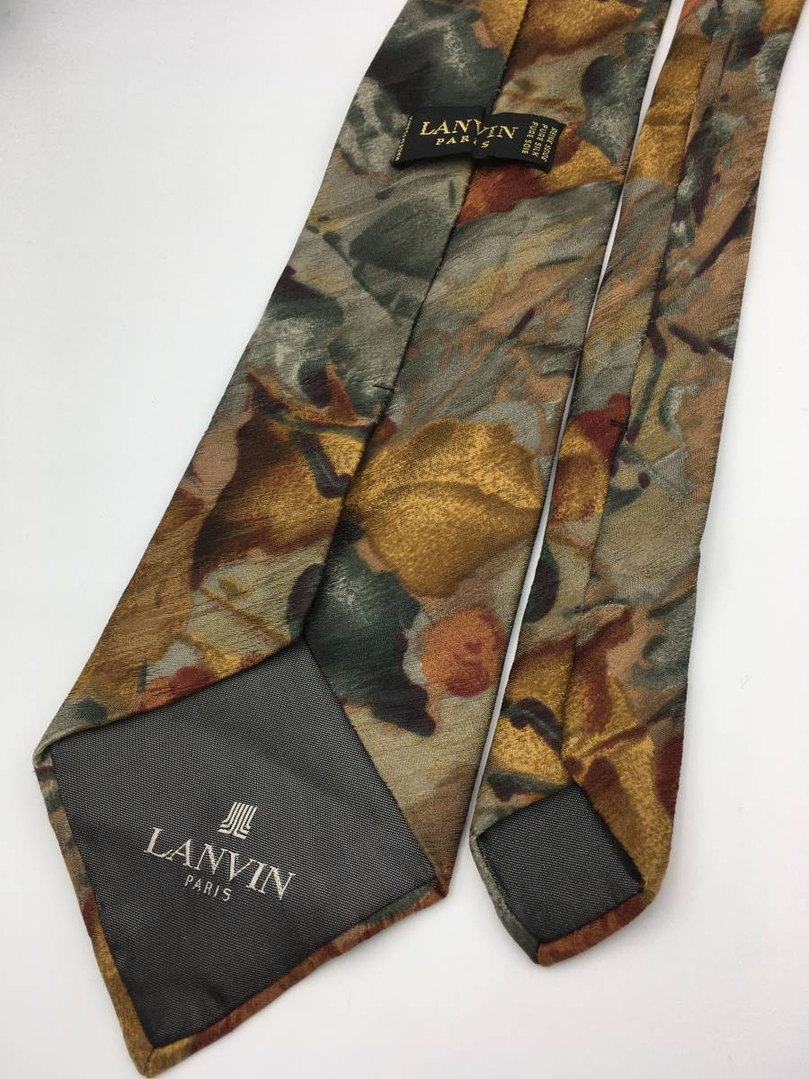 ★即納★ Lanvin ランバン ネクタイ メンズ 柄 シルク 絹 ファッション 小物 タイ スーツ シャツ ビジネス パーティー タイピン カフス_画像4