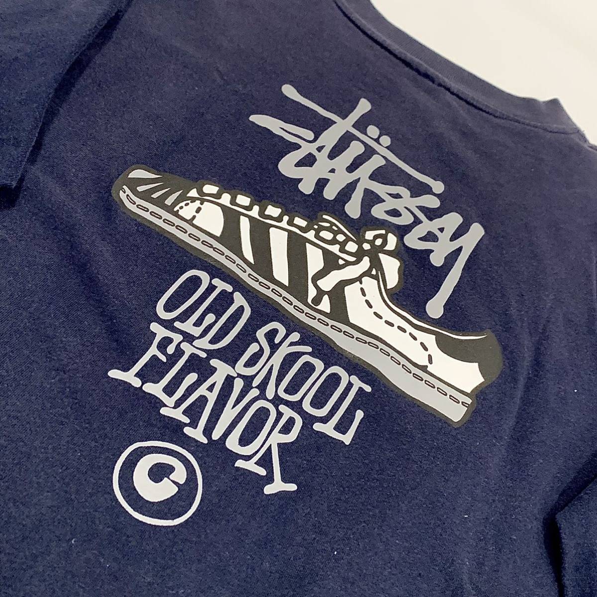  редкий #STUSSY ( Stussy ) 90s Vintage America производства темно-синий бирка OLD SKOOL FLAVOR super Star спортивные туфли футболка с длинным рукавом long T темно-синий M