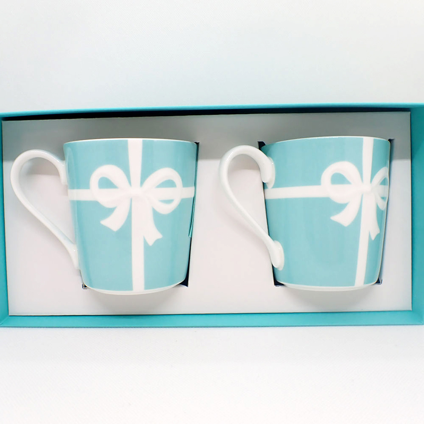 展示品】TIFFANY/ティファニー ブルーリボン ペア マグカップ 箱入り