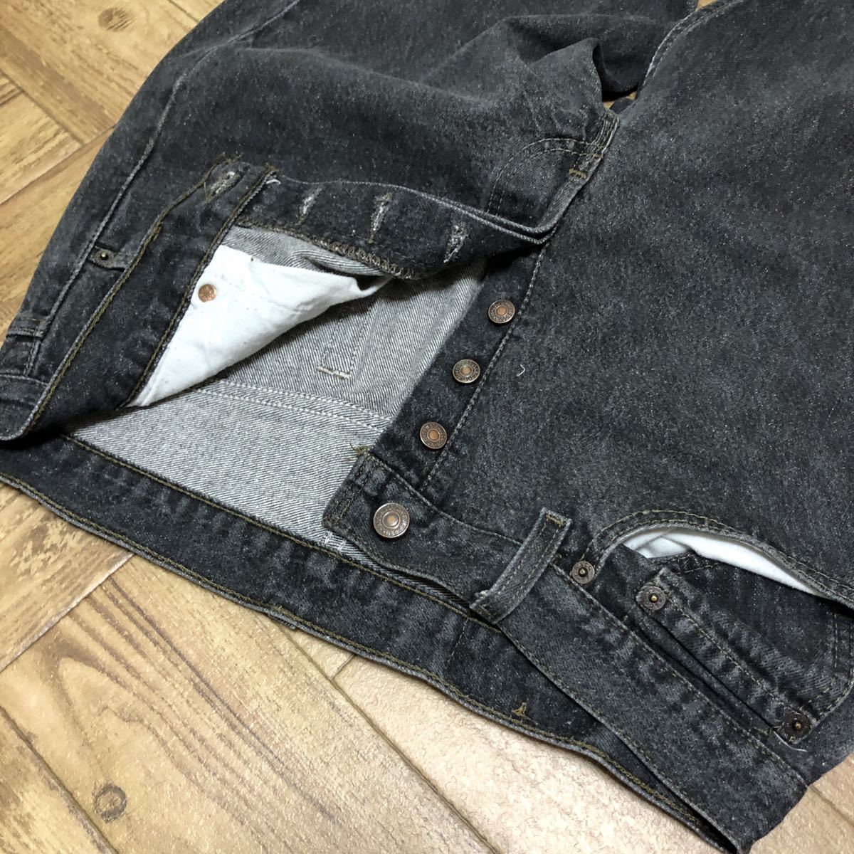 80s-90s USA製 Levis 501 デニムパンツ ブラック 先染め USA製 W33 L30