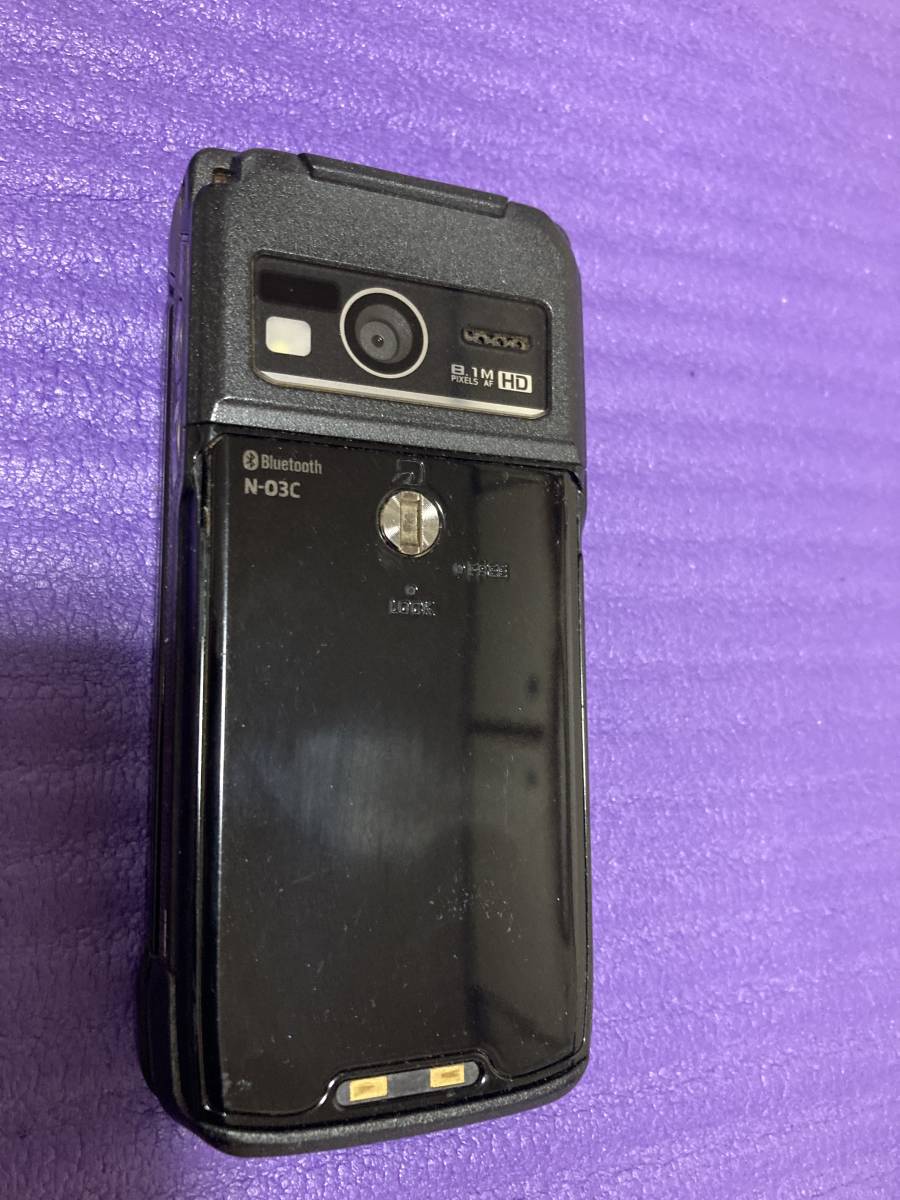 ドコモ FOMA PRIME series NEC N-03C ブラック 耐衝撃 防水 中古良品