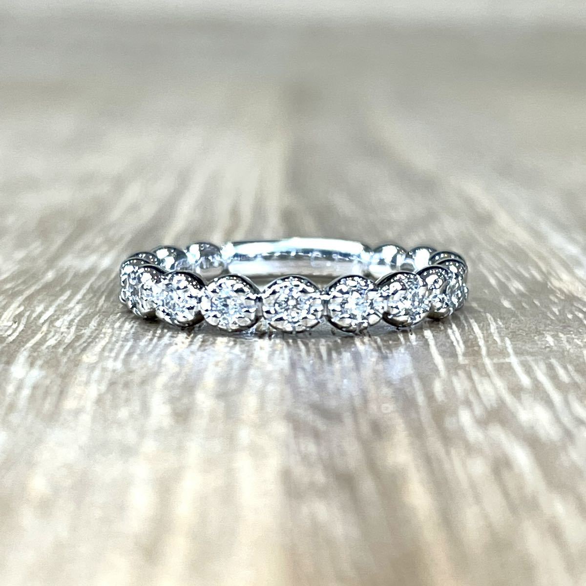 可愛い!k18WG ダイヤ 0.17ct リング 2.68g GR1140 izgorelost