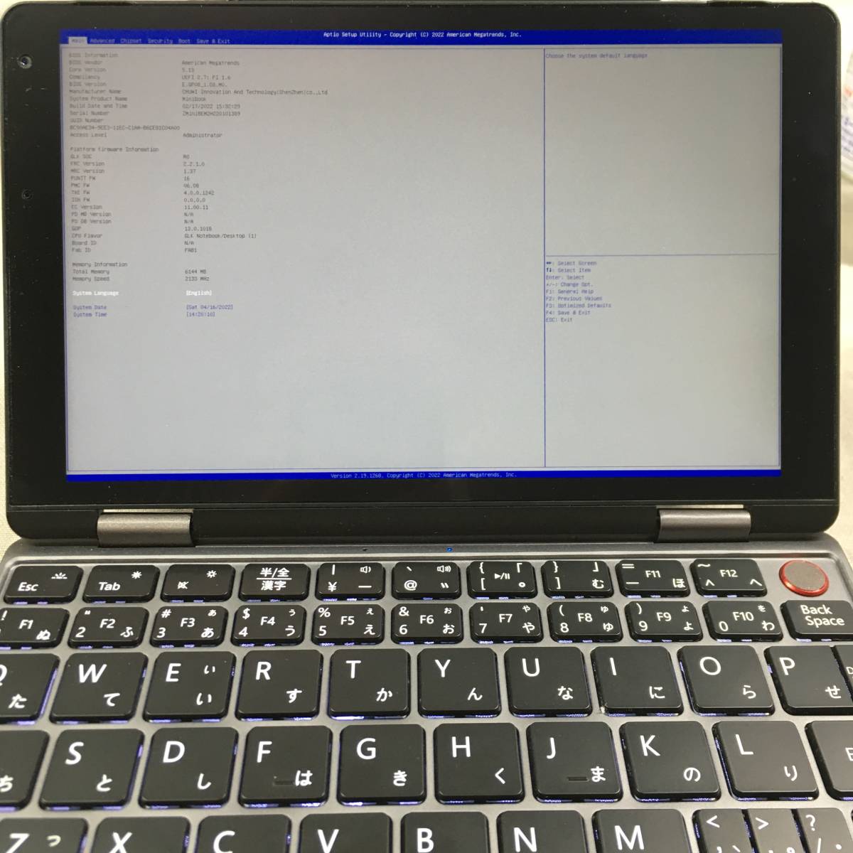 現状品 ジャンク品 CHUWI MiniBook ノートパソコン Celeron J4125 6G RAM/128G ROM_画像2