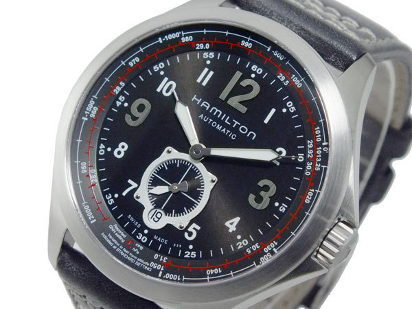 ハミルトン HAMILTON カーキ レビューを書けば送料当店負担 アビエイション 自動巻 ブランド激安セール会場 H76655733 ブラック メンズ 腕時計
