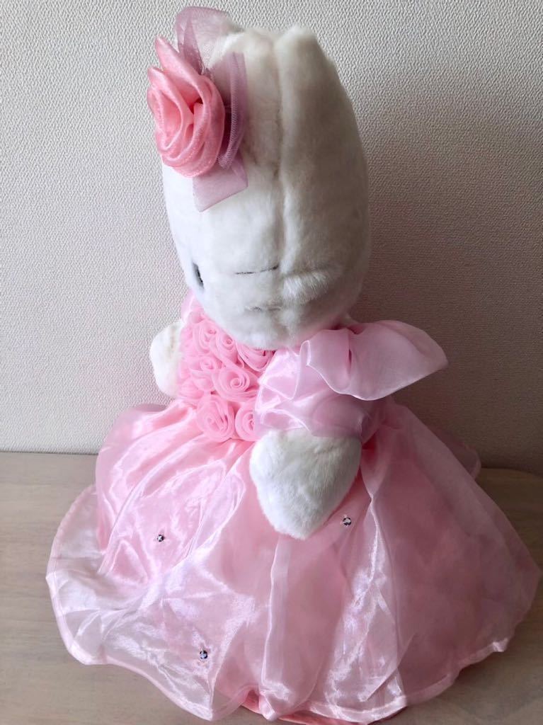 激レア☆ハローキティ☆ぬいぐるみ ウェディングドール 特大 BIG 45cm ドレス ウェルカムドール 2000年 ピンク ローズ バラ サンリオ 美品