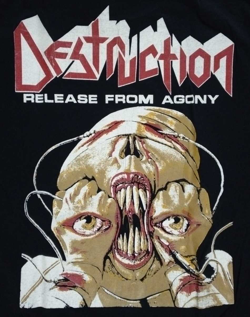 ジャーマン・スラッシュ DESTRUCTION-RELEASE FROM AGONY Tシャツ 80's ヴィンテージ SELEC-T TEE JAYS XLサイズ MADE IN USA 50/50 _画像4