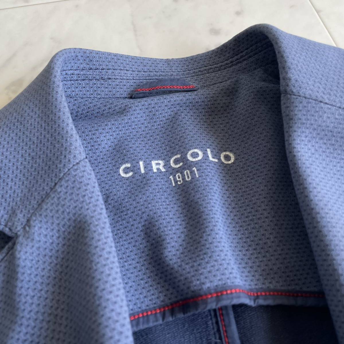 新品 CIRCOLO 1901 チルコロ コットンジャージー ジャケット 50 テーラードジャケット 定期入れの