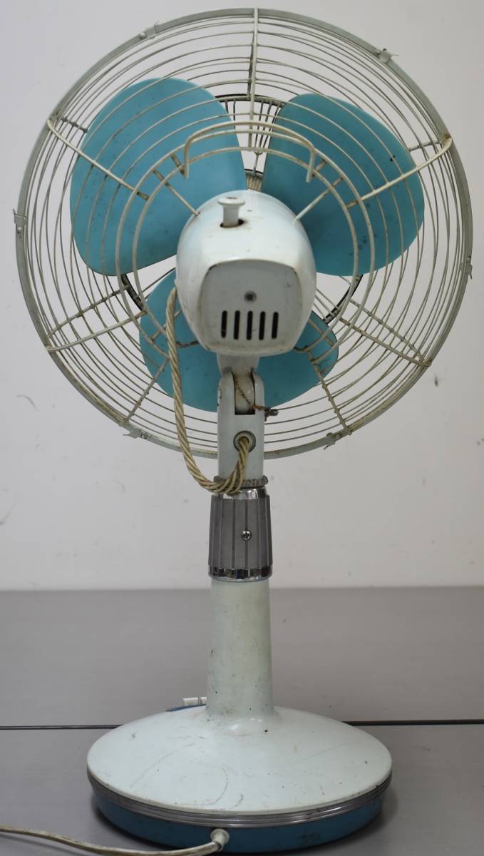 KK4-22 現状品 NATIONAL ナショナル TYPE 30JC 扇風機 ELECTRICFAN 昭和レトロ アンティーク 水色 卓上大型扇風機 電化製品 通電動作確認済_画像5