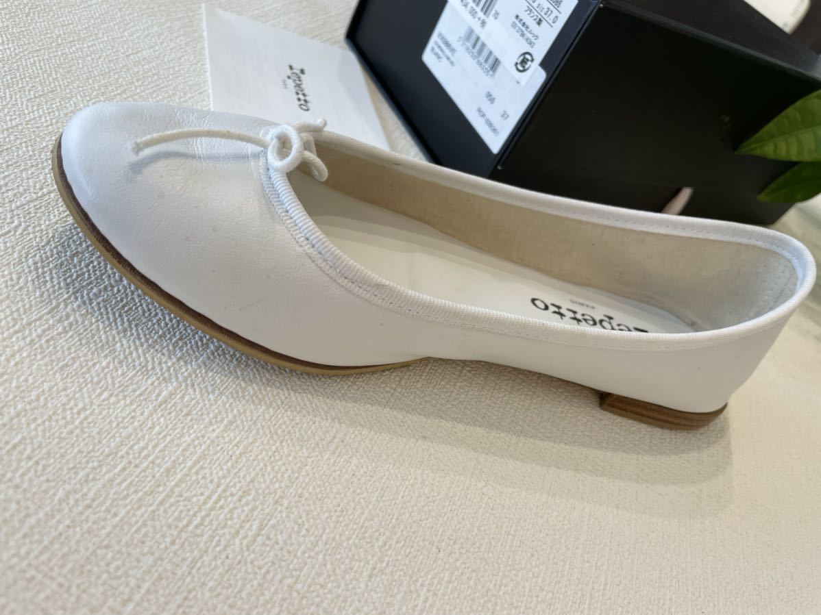 ◇repetto（レペット）　Cendrillon Ballerinas（バレリーナシューズ）　ヒール高1cm 　白　ホワイト　37サイズ（23.0cm）　送料無料◇