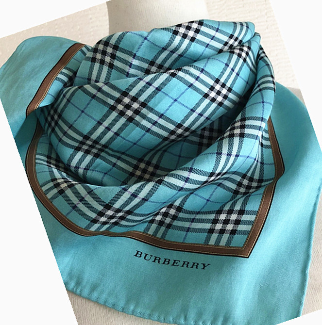 ヤフオク! - Burberry バーバリー 絹ミニスカーフ ハンカチ