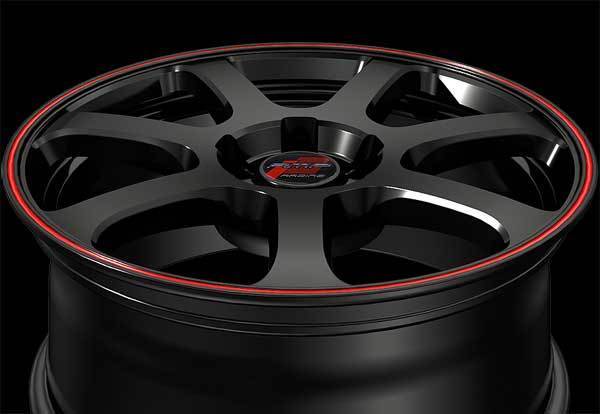 RMP RACING/R07 エスティマ 30系 後期 アルミホイール 4本セット 【17×7.0J 5-114.3 INSET48 ブラック/リムレッドライン】_画像6