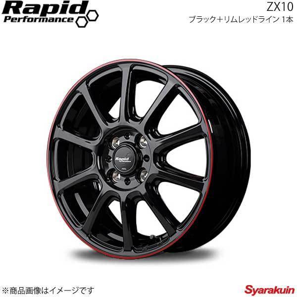 Rapid Performance/ZX10 インプレッサワゴン GGB アルミホイール 4本セット 【16×6.5J 5-100 INSET50 ブラック＋リムレッドライン】