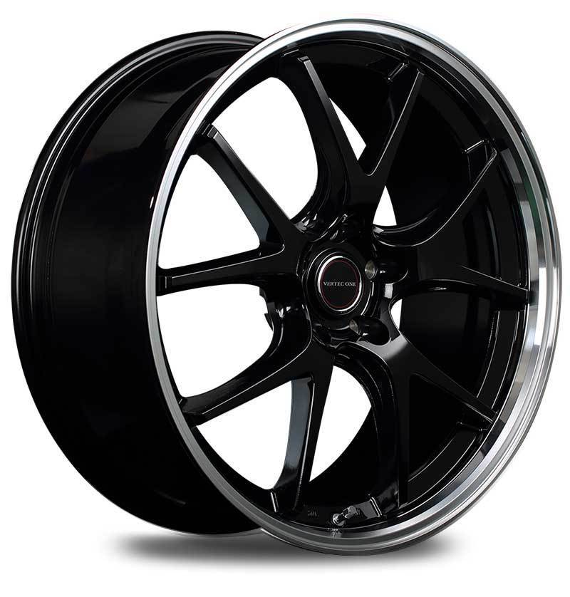 VERTEC ONE/EXE5 レガシィアウトバック BP9/BPE アルミホイール 1本 【17×7.0J 5-100 INSET48 グロッシーブラック/リムポリッシュ】_画像4