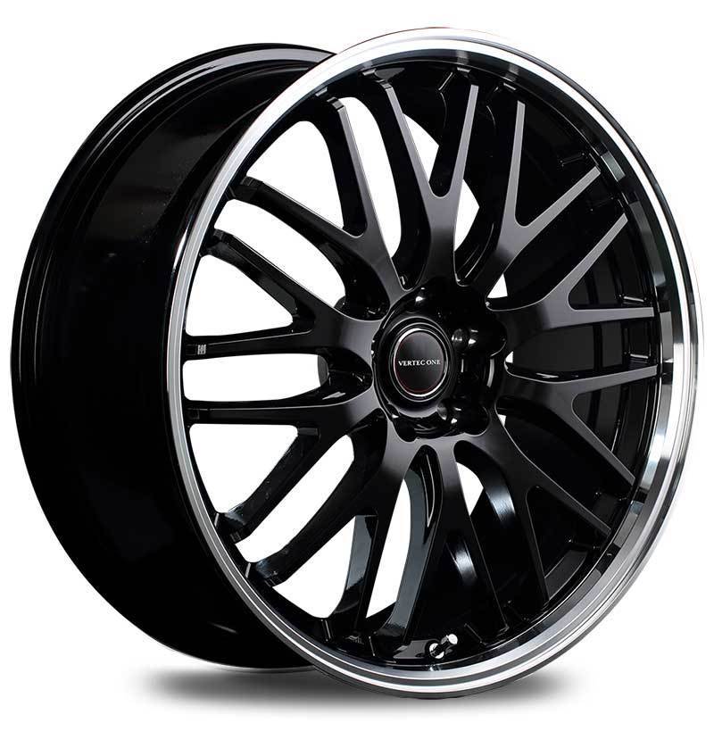 VERTEC ONE/EXE10 シビック FN2 タイプR EURO アルミホイール 1本 【18×7.0J 5-114.3 INSET50 グロッシーブラック/リムポリッシュ】_画像4