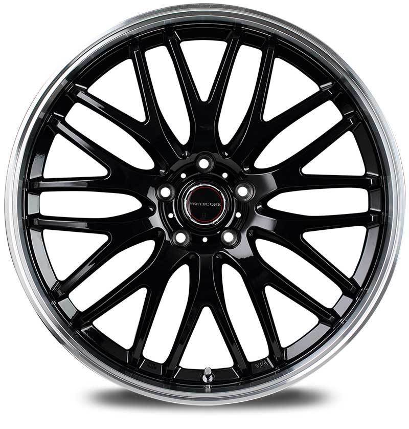 VERTEC ONE/EXE10 シビック FN2 タイプR EURO アルミホイール 4本セット 【17×7.0J 5-114.3 INSET50 グロッシーブラック/リムポリッシュ】_画像3