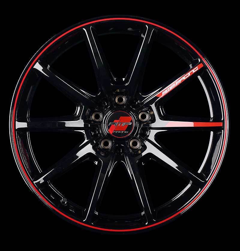 RMP RACING/R25 マジェスタ 200系 アルミホイール 4本セット 【17×8.0J 5-114.3 INSET46 ブラック/リムレッドライン】_画像2