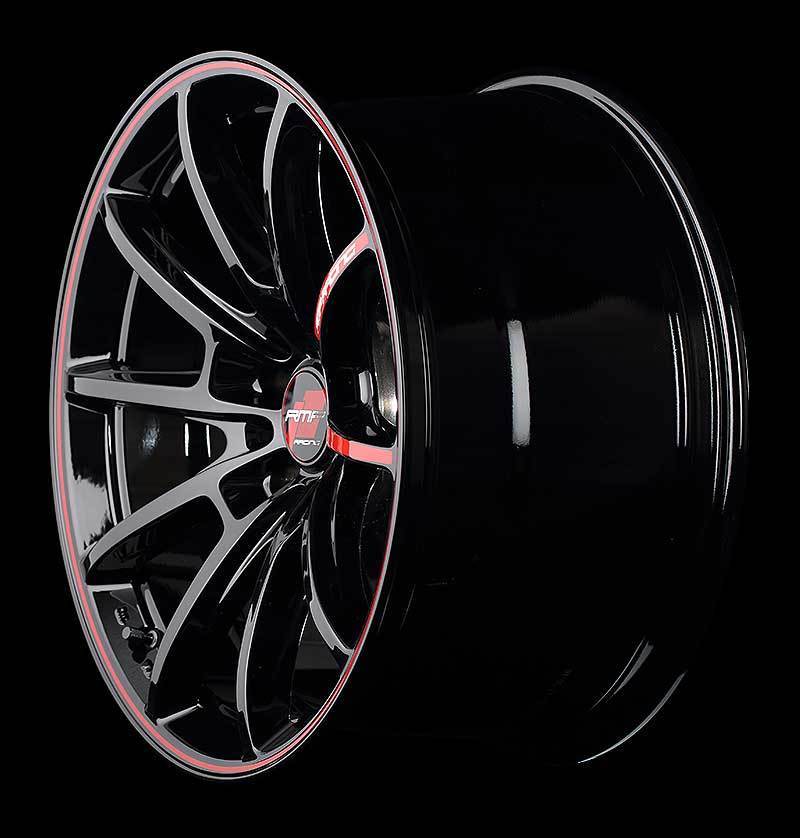 RMP RACING/R25 アリスト 160系 アルミホイール 4本セット 【17×8.0J 5-114.3 INSET46 ブラック/リムレッドライン】_画像4