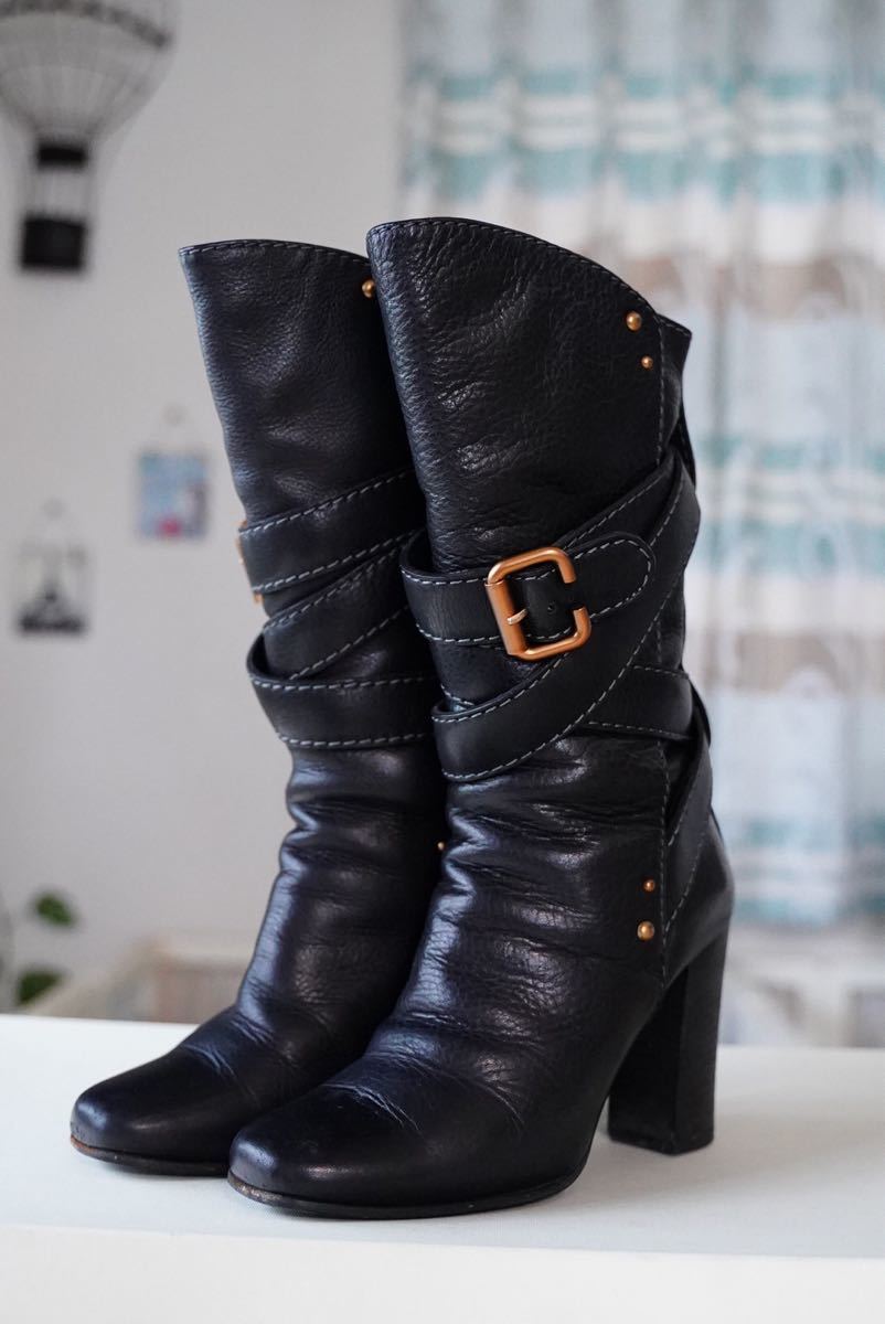 最も優遇の ミドルブーツ パディントン クロエ Chloe 36 9.5cmヒール