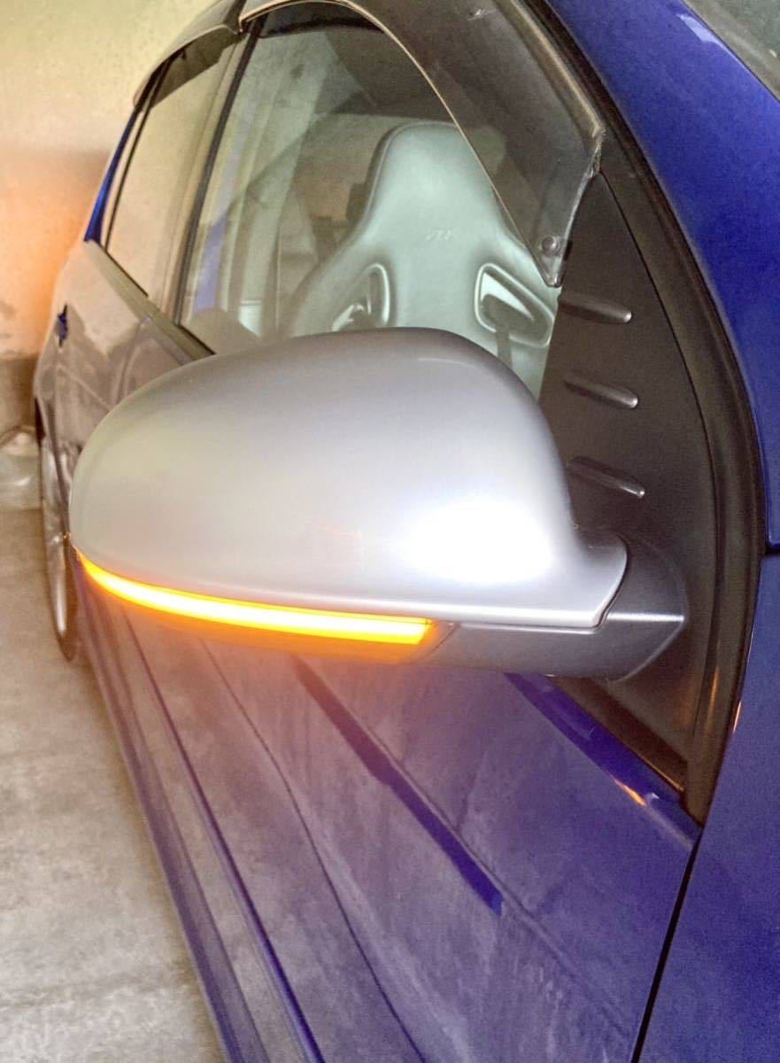 マットクローム (アルミニウム色)アルミ調 ドアミラーカバー VW Golf 5 R32 左右セット 中古美品_画像10