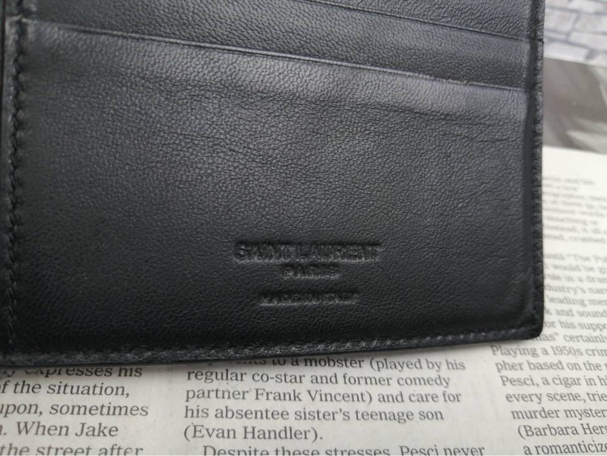 美品!SAINT LAURENT サンローラン マネークリップ クロコ型押し