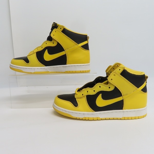 観賞用】NIKE/ナイキ DUNK HIGH LE BLACK/BRIGHT GOLDENROD ダンク