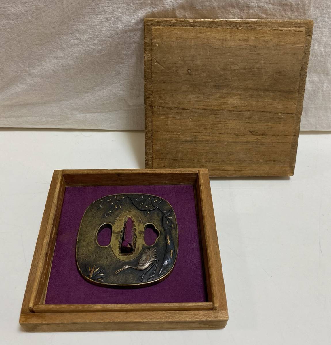 刀装具 その1 鍔 鶴 検;武具 時代物 骨董 アンティーク 日本刀 目貫