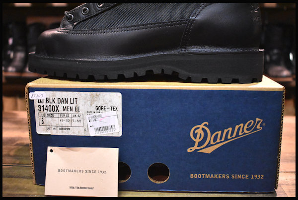 8EE 箱付 未使用 白タグ】Danner ダナーライト ブラック ブーツ 黒