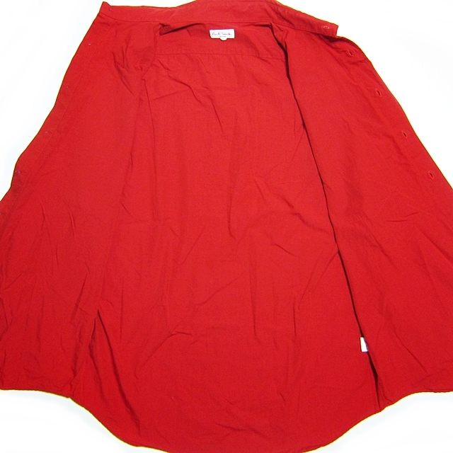 即決★Paul Smith LONDON★メンズL 長袖コットンシャツ ポールスミス レッド 赤系 ワイシャツ 綿100% 日本製