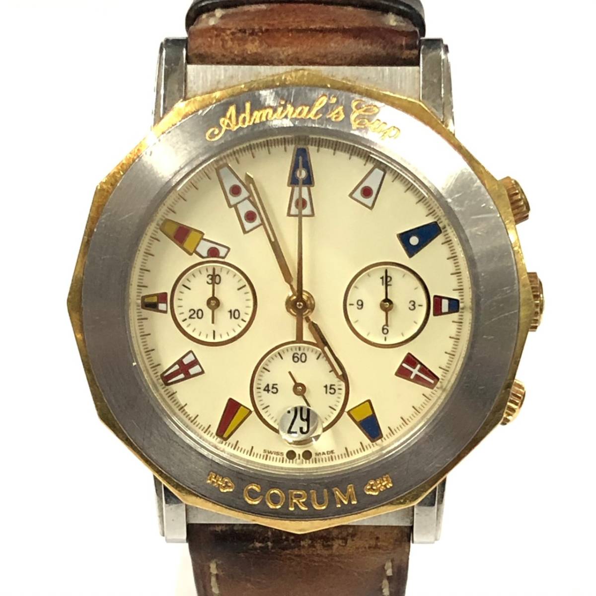 CDK199G CORUM コルム アドミラルズカップ クロノグラフ デイト 96.830.21 V585-576932 メンズ腕時計_画像1