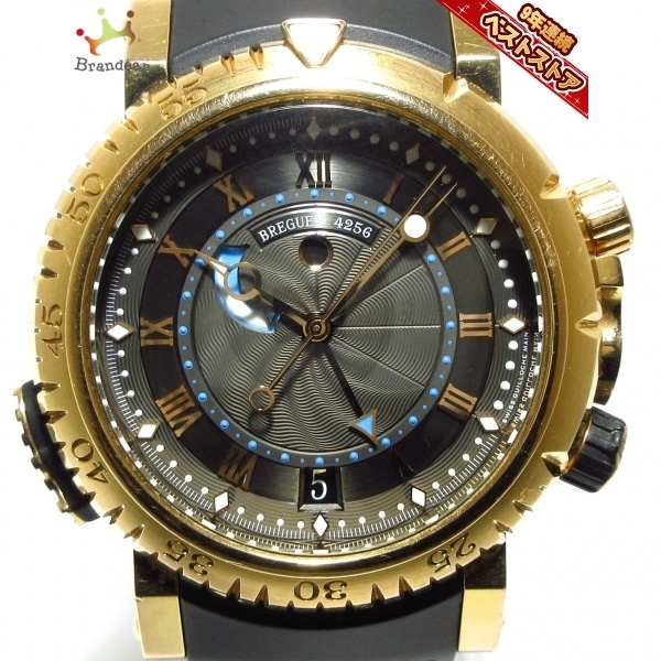 BREGUET(ブレゲ) 腕時計 マリーンロイヤル 5847BR/Z2/5ZV メンズ K18RG/ラバーベルト/裏スケ/アラーム機能 ダークグレー×ブルー×白_画像1