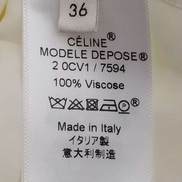 セリーヌ CELINE 長袖シャツブラウス サイズ36 S - 白×ネイビー セリーヌ CELINE 長袖シャツブラウス サイズ36 S - 白×ネイビー